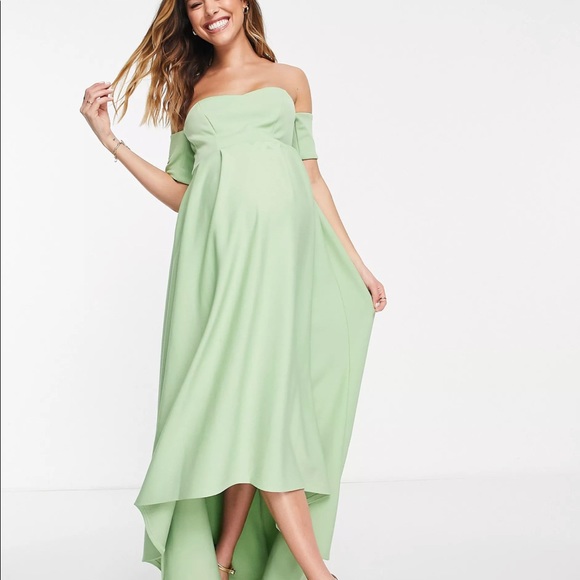 True Violet Maternity off shoulder high low dress - Picture 4 of 4